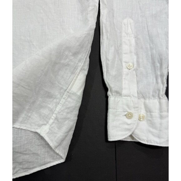 SuitSupply Mens Shirt Pure Linen Leggiuno Sz 16/16.5 41/42 Slim Fit Long Sleeve - Picture 5 of 12
